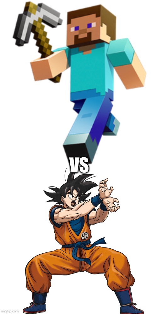 Who will win? | VS | image tagged in minecraft,goku | made w/ Imgflip meme maker