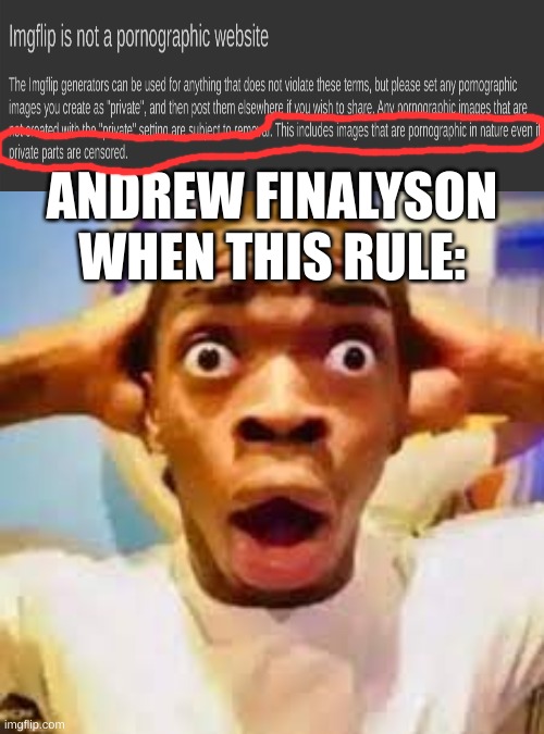 FR ONG?!?!? | ANDREW FINALYSON WHEN THIS RULE: | image tagged in fr ong | made w/ Imgflip meme maker