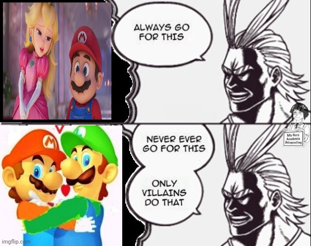 This is not ok | image tagged in all might only villains,mha,maro x luigi,stop it get some help | made w/ Imgflip meme maker