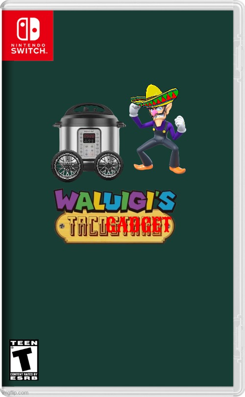 waluigi's taco gadget a.k.a waluigi's taco stand 8 | GADGET | image tagged in nintendo switch,waluigi,sequels,fake,3d platformer | made w/ Imgflip meme maker