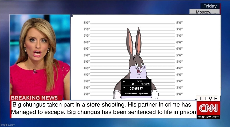 There is still one among us……. | image tagged in fun,funny,big chungus,criminal | made w/ Imgflip meme maker