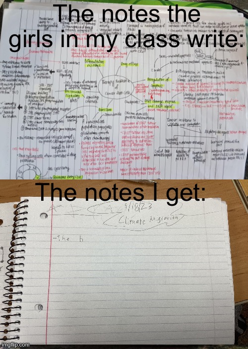 Fr tho | The notes the girls in my class write:; The notes I get: | image tagged in memes,confession bear,funny,funny meme,lol so funny,funny memes | made w/ Imgflip meme maker