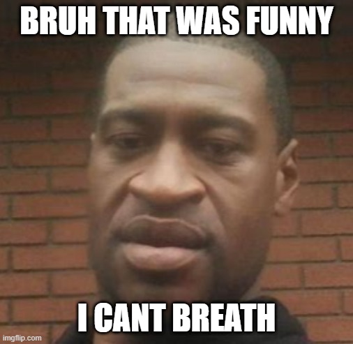 Geroge,flyod | BRUH THAT WAS FUNNY; I CANT BREATH | image tagged in geroge flyod | made w/ Imgflip meme maker
