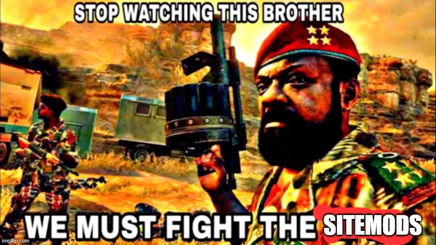 STOP WATCHING THIS BROTHER! | SITEMODS | image tagged in stop watching this brother | made w/ Imgflip meme maker