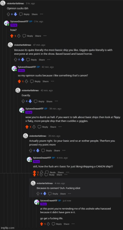 bro's mad that i ship something that's canon (apperently it's basic, even though alot of ppl dont even ship canon shit anymore) | made w/ Imgflip meme maker