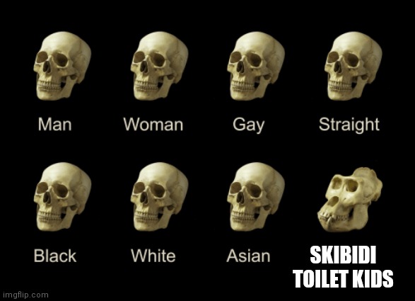 Dumb Skull Meme | SKIBIDI TOILET KIDS | image tagged in dumb skull meme,skibidi toilet | made w/ Imgflip meme maker