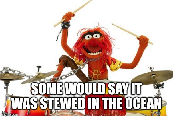 animal drums | SOME WOULD SAY IT WAS STEWED IN THE OCEAN | image tagged in animal drums | made w/ Imgflip meme maker