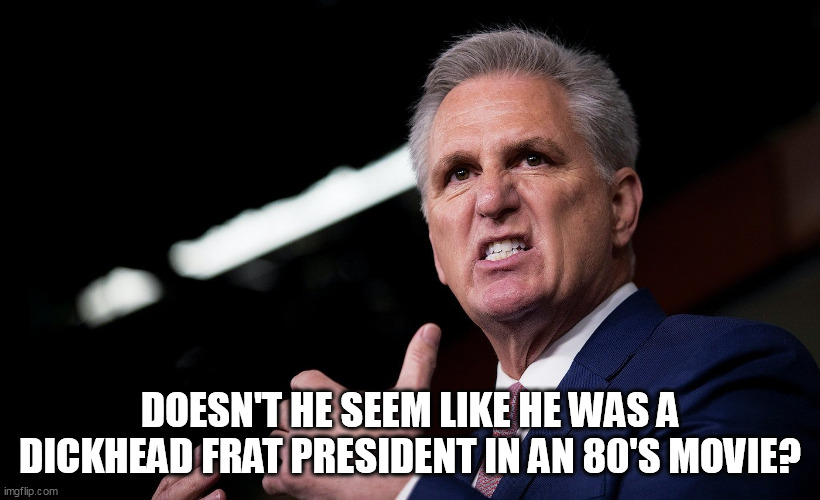 Good choice... | DOESN'T HE SEEM LIKE HE WAS A DICKHEAD FRAT PRESIDENT IN AN 80'S MOVIE? | image tagged in congress,politics,republican | made w/ Imgflip meme maker