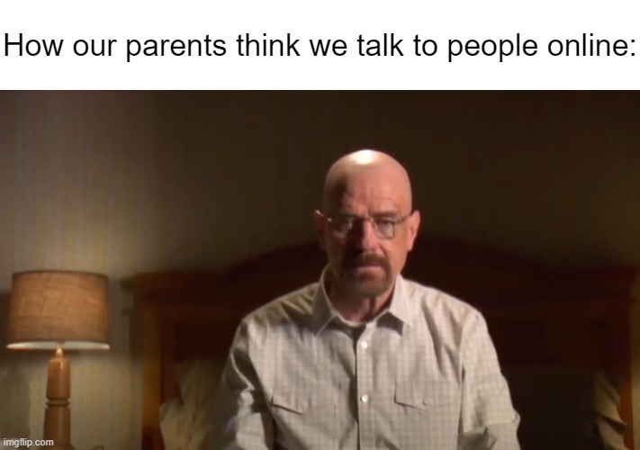 To be honest, I find this so relatable. | How our parents think we talk to people online: | image tagged in memes,funny,parents,welcome to the internets | made w/ Imgflip meme maker
