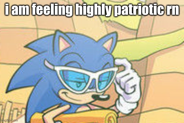 AMERICAAAAAA!!!!! | i am feeling highly patriotic rn | image tagged in sonic sunglasses | made w/ Imgflip meme maker