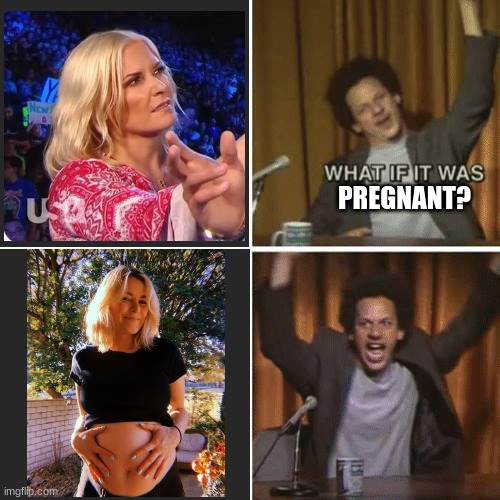 pregnant renee | PREGNANT? | image tagged in what if it was purple,pregnant,renee young | made w/ Imgflip meme maker