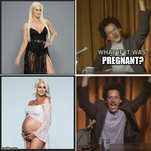 pregnant maryse | PREGNANT? | image tagged in what if it was purple,pregnant,maryse | made w/ Imgflip meme maker