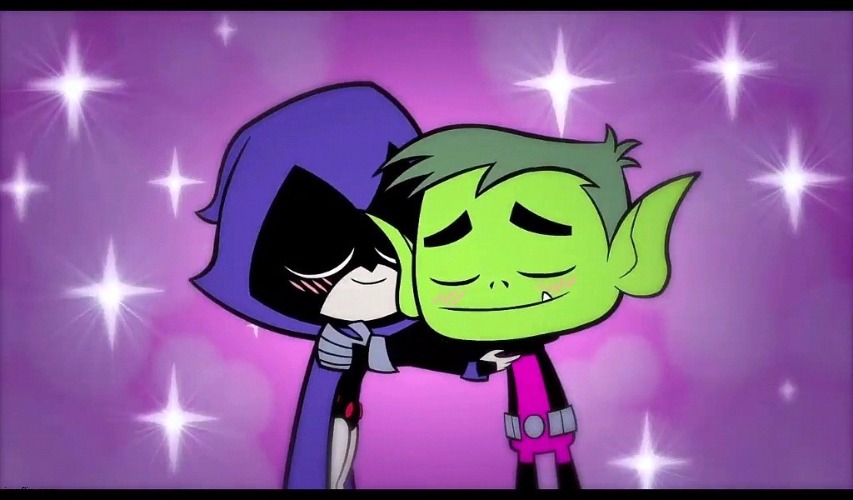 image tagged in raven hugs beast boy | made w/ Imgflip meme maker