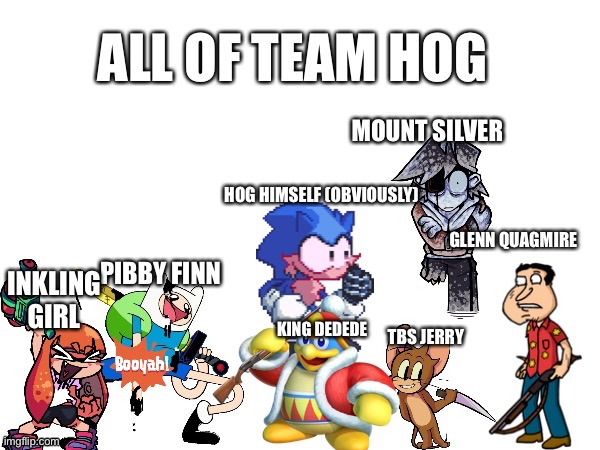 I finally made this as a template | image tagged in all of team hog | made w/ Imgflip meme maker