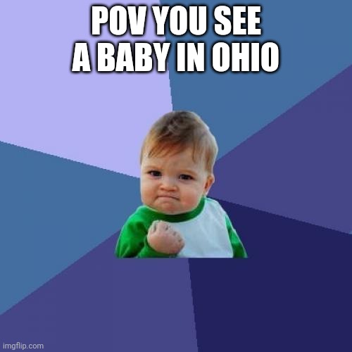 Success Kid Meme | POV YOU SEE A BABY IN OHIO | image tagged in memes,success kid | made w/ Imgflip meme maker