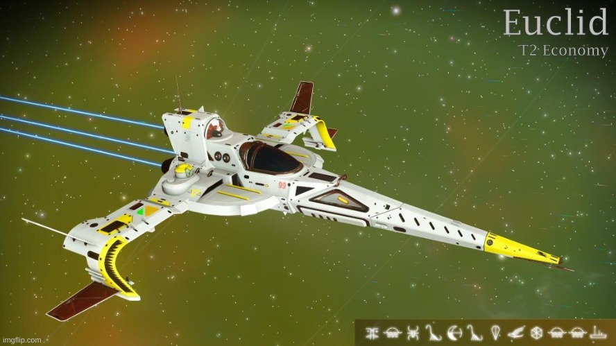 Yellow/white fighter (needle, droid, E-wing, triple thruster) | made w/ Imgflip meme maker
