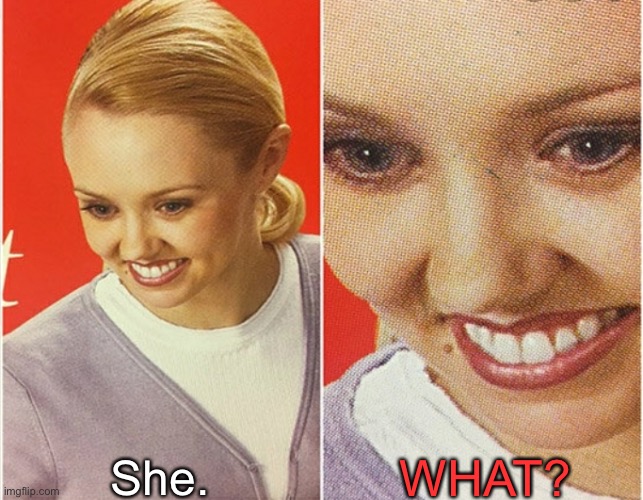 WAIT WHAT? | She. WHAT? | image tagged in wait what | made w/ Imgflip meme maker