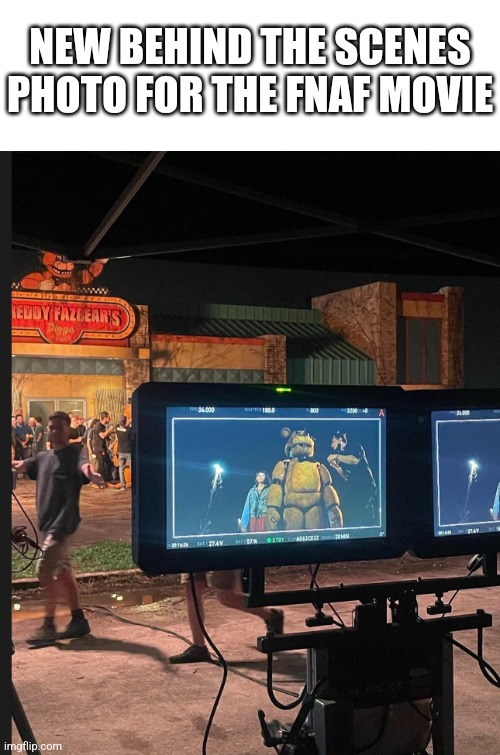 I knew it was golden freddy | NEW BEHIND THE SCENES PHOTO FOR THE FNAF MOVIE | image tagged in fnaf | made w/ Imgflip meme maker