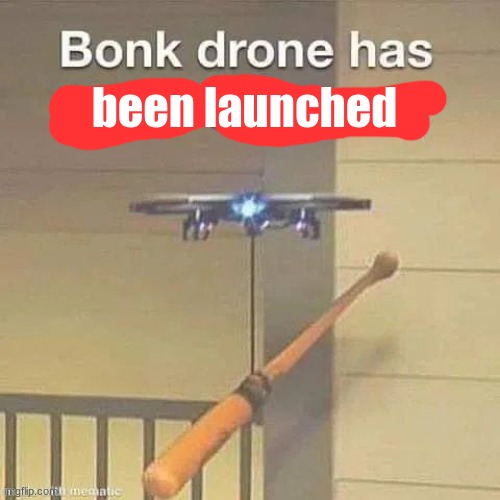 Bonk drone | been launched | image tagged in bonk drone | made w/ Imgflip meme maker