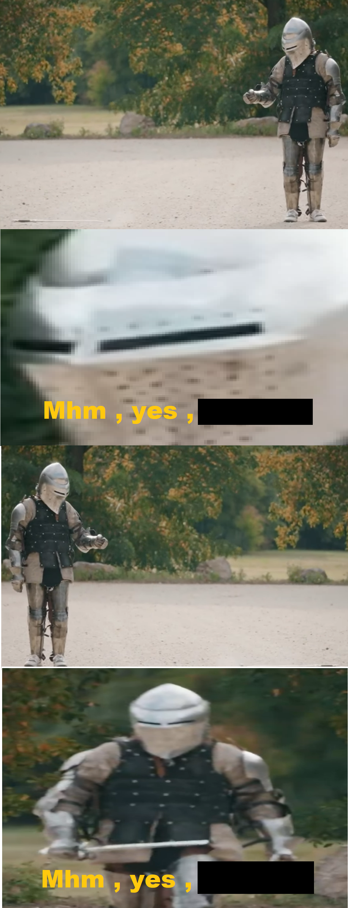 Knight swodr ( black texts ) Blank Meme Template