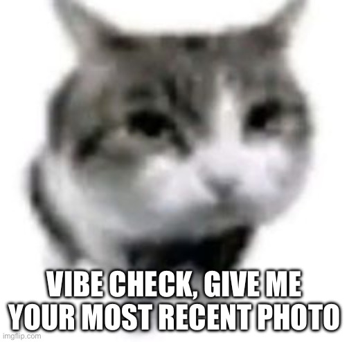 VIBE CHECK, GIVE ME YOUR MOST RECENT PHOTO | made w/ Imgflip meme maker