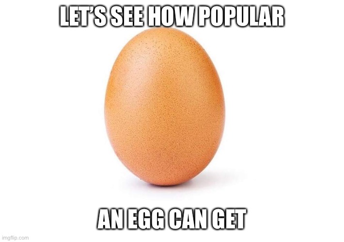 Eggbert | LET’S SEE HOW POPULAR; AN EGG CAN GET | image tagged in eggbert | made w/ Imgflip meme maker