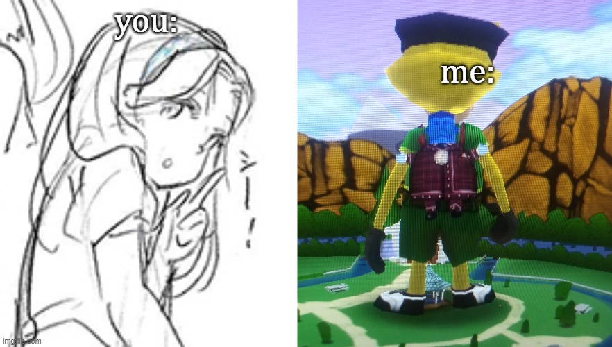 you: me: | image tagged in maria shh,crush | made w/ Imgflip meme maker