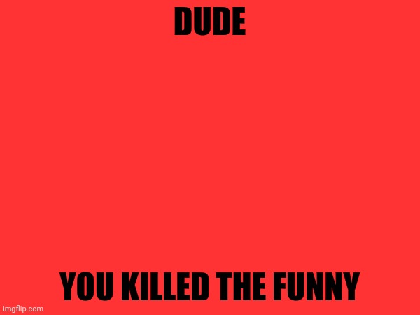 DUDE YOU KILLED THE FUNNY | made w/ Imgflip meme maker
