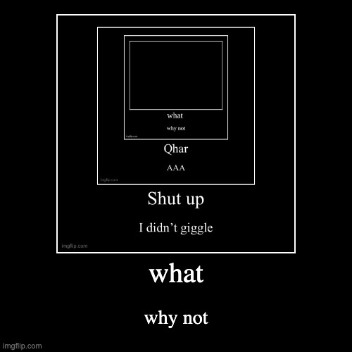 what | why not | image tagged in funny,demotivationals | made w/ Imgflip demotivational maker