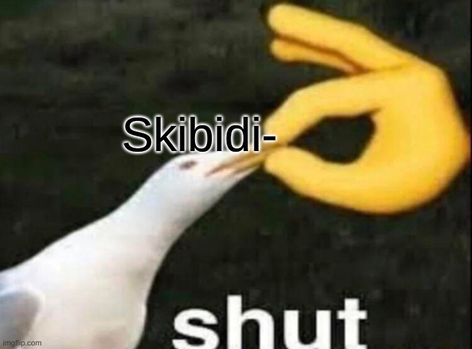 SHUT | Skibidi- | image tagged in shut | made w/ Imgflip meme maker