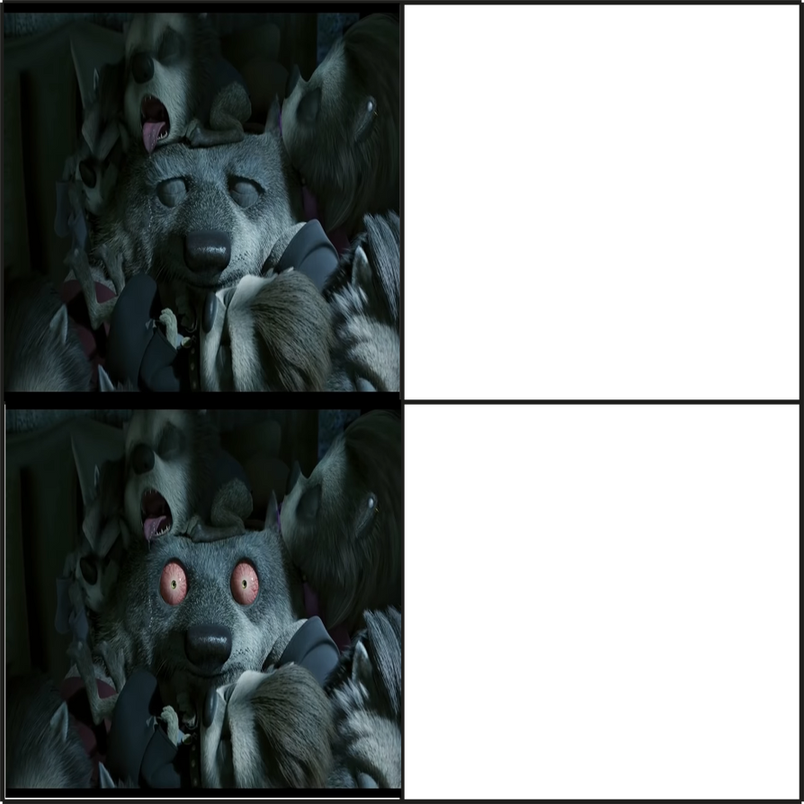 Wayne Werewolf Sleeping Blank Meme Template