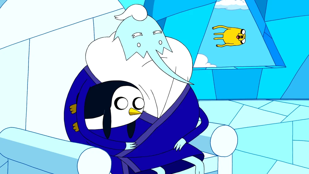 High Quality Ice King and Gunther with Jake Passing By Blank Meme Template