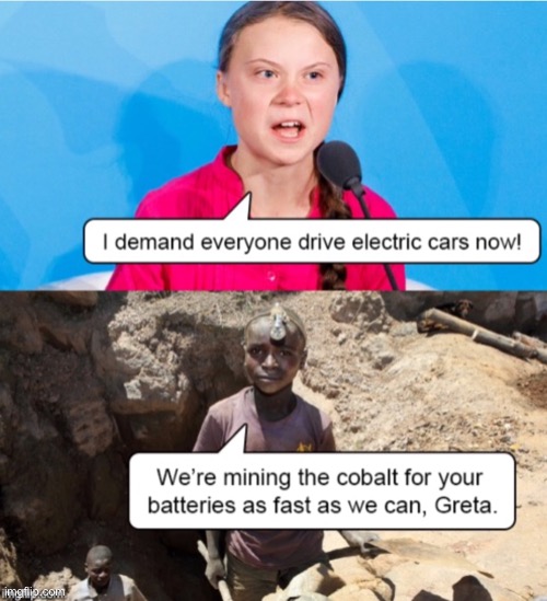 Greta demands | image tagged in greta thunberg,demand you drive,electric cars,kids in mines | made w/ Imgflip meme maker