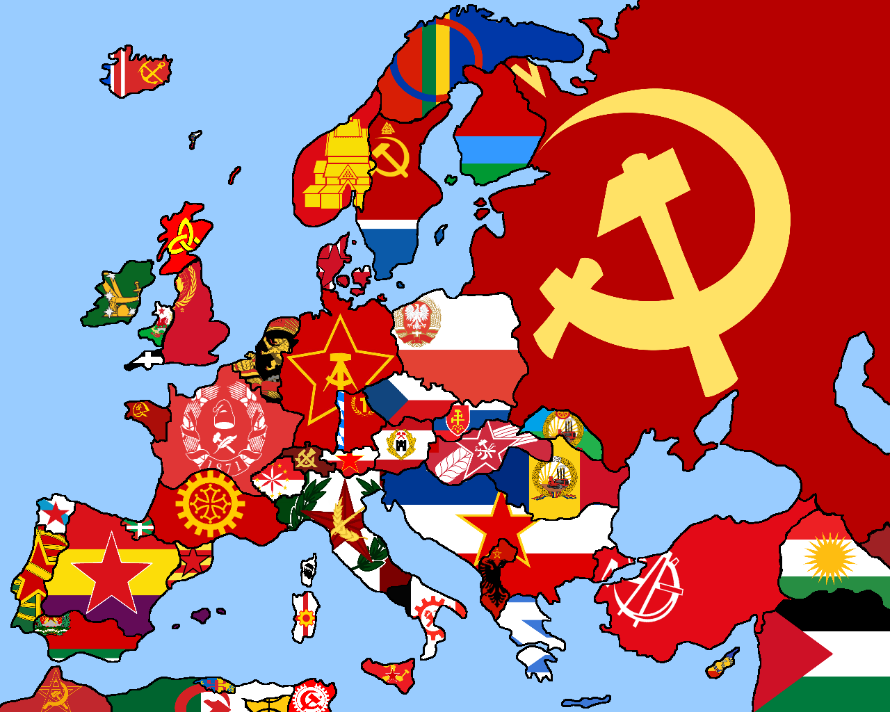High Quality Communist Europe map Blank Meme Template