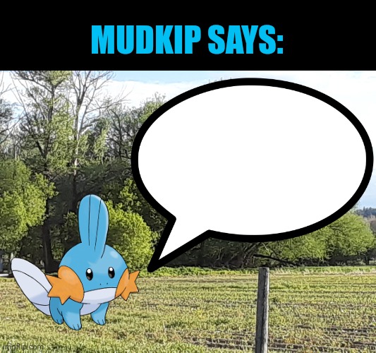 New template | MUDKIP SAYS: | image tagged in mudkip,memes | made w/ Imgflip meme maker