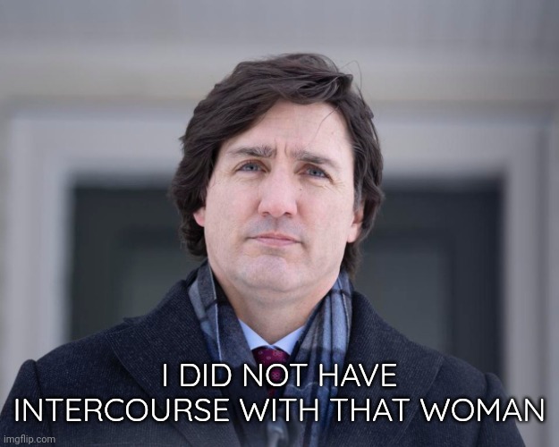 Finally something we could believe. | I DID NOT HAVE INTERCOURSE WITH THAT WOMAN | image tagged in trudeau | made w/ Imgflip meme maker