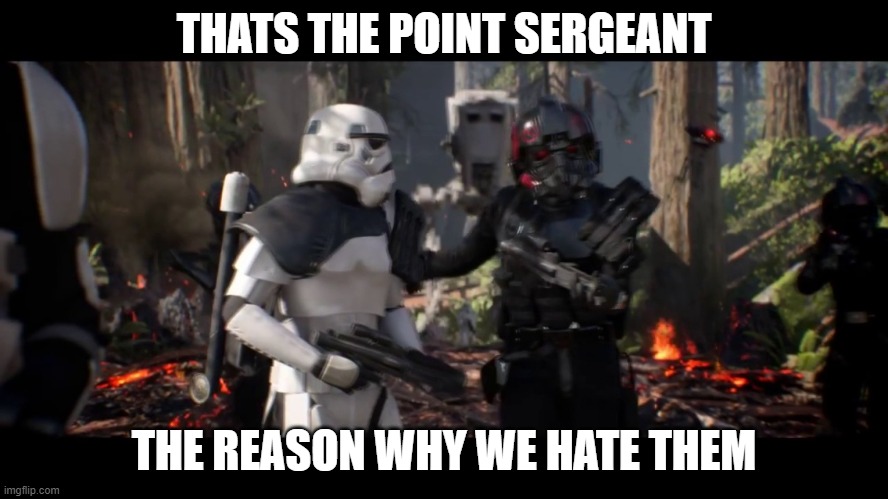 that's the point sergeant  | THATS THE POINT SERGEANT THE REASON WHY WE HATE THEM | image tagged in that's the point sergeant | made w/ Imgflip meme maker