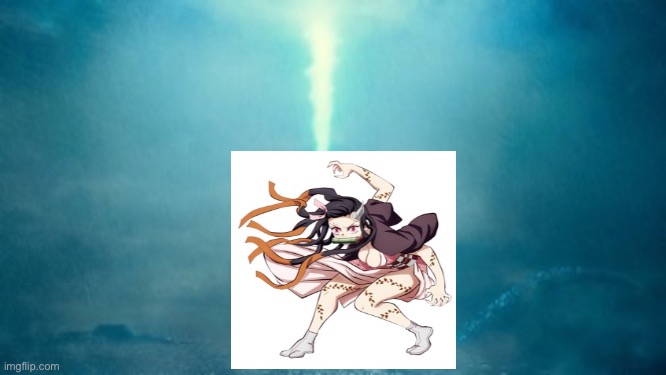 Nezuko’s rebirth | image tagged in demon slayer,godzilla | made w/ Imgflip meme maker