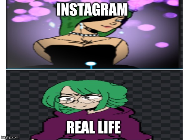 INSTAGRAM; REAL LIFE | image tagged in memes | made w/ Imgflip meme maker