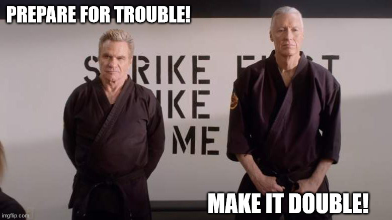 Cobra Kai/Team Rocket | PREPARE FOR TROUBLE! MAKE IT DOUBLE! | image tagged in terry silver,pokemon | made w/ Imgflip meme maker