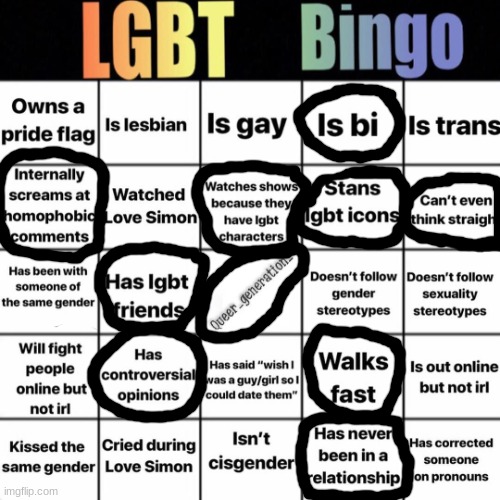 I failed :') | image tagged in lgbtq bingo,bisexual,bingo | made w/ Imgflip meme maker