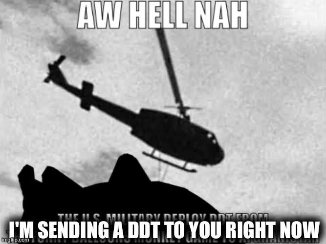 Aw hell nah | I'M SENDING A DDT TO YOU RIGHT NOW | image tagged in aw hell nah | made w/ Imgflip meme maker