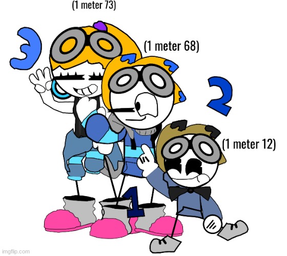 the iconic multiversal 3 (yes, i redesigned scribble and sketchy, toony will perhaps get one aswell) | image tagged in multiverse | made w/ Imgflip meme maker