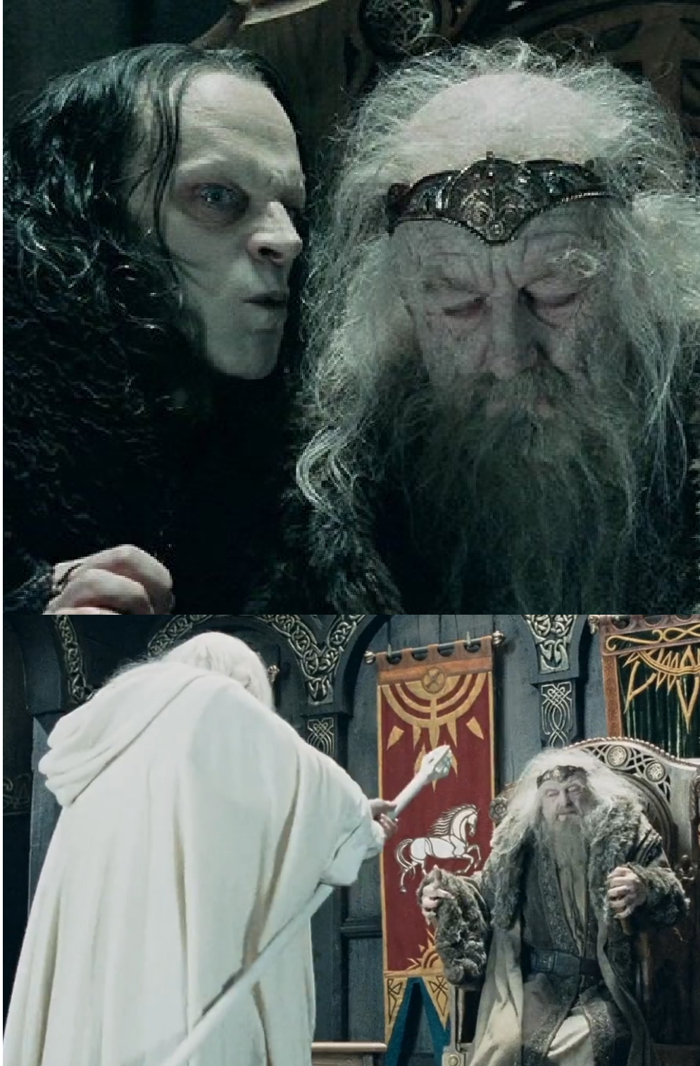 Gandalf frees Theoden from Saruman Blank Meme Template