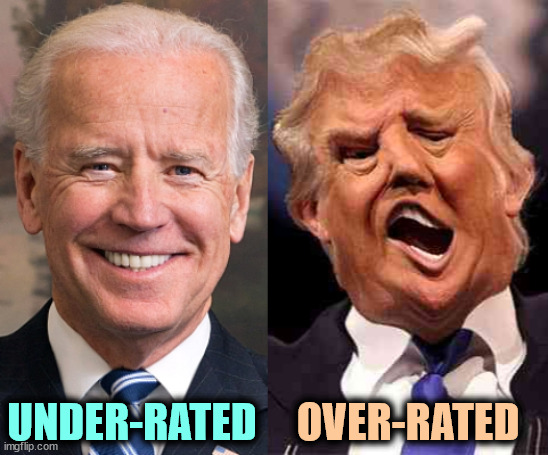 Joe's gotten a lot more done. Donnie's made a lot more noise. | OVER-RATED; UNDER-RATED | image tagged in biden solid stable trump acid drugs,joe biden,underrated,donald trump,overrated | made w/ Imgflip meme maker