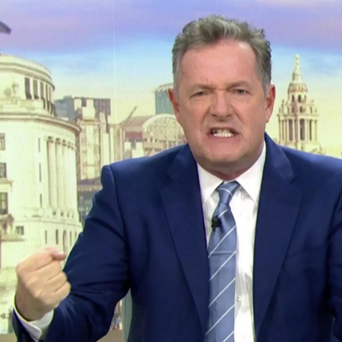 High Quality Piers Morgan mad face Blank Meme Template