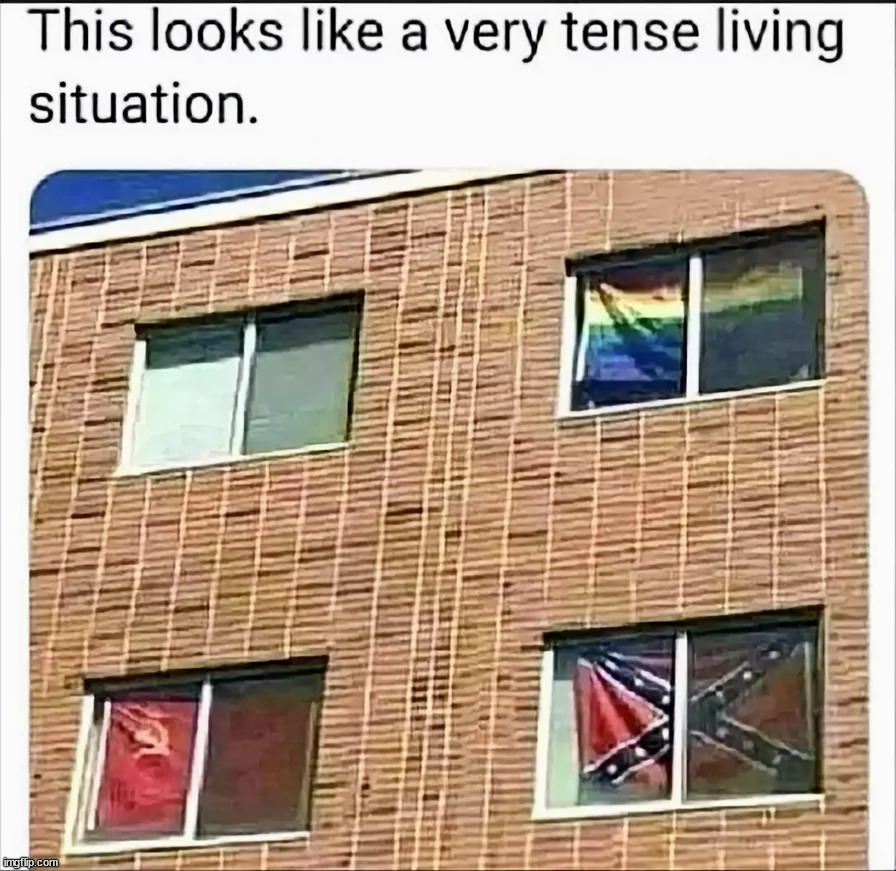 French, communist, gay, and Confederate. I can't tell which is worst. | made w/ Imgflip meme maker
