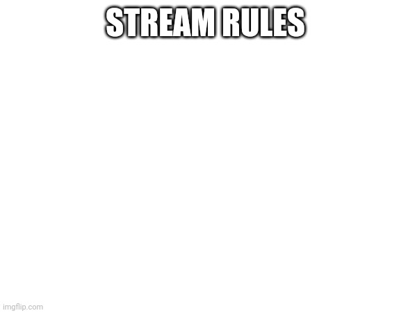 STREAM RULES | made w/ Imgflip meme maker