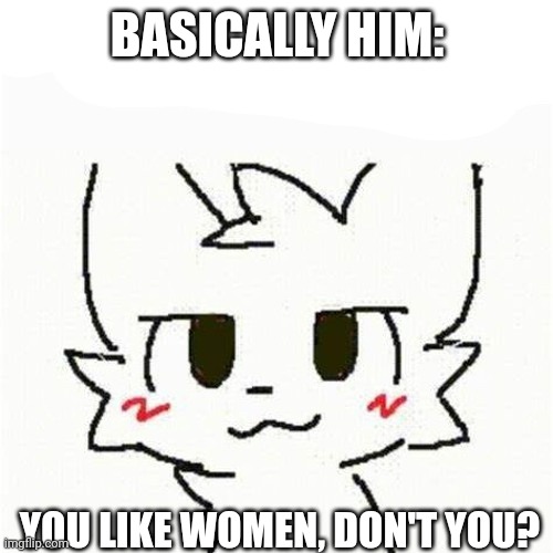 boykisser | BASICALLY HIM: YOU LIKE WOMEN, DON'T YOU? | image tagged in boykisser | made w/ Imgflip meme maker