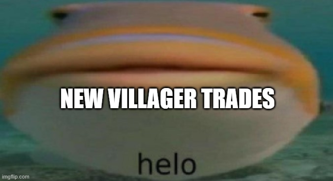 helo | NEW VILLAGER TRADES | image tagged in helo | made w/ Imgflip meme maker